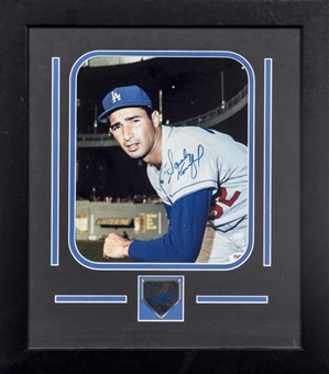 Sandy Koufax Signed Photo In 15x17 LA Dodgers Framed Display (PSA/DNA)
